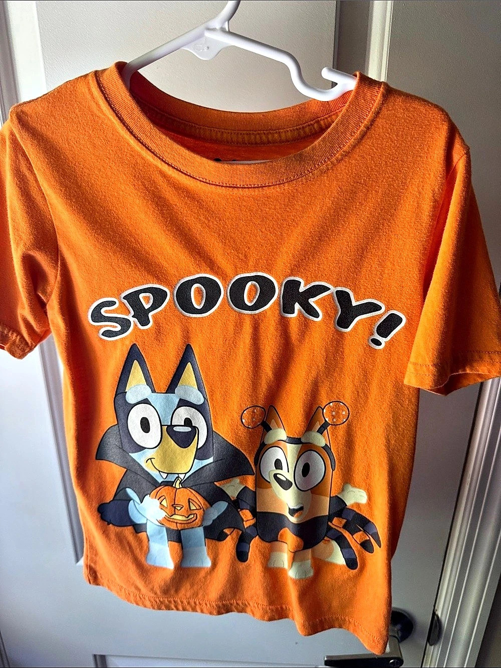 Bluey Spooky Halloween Graphic Tee in Orange & Black